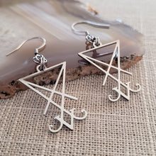 Load image into Gallery viewer, Lucifers Sigil Earrings, Stainless Steel Dangle Drop Earrings
