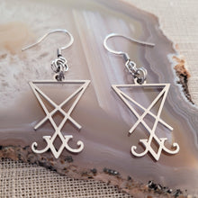 Load image into Gallery viewer, Lucifers Sigil Earrings, Stainless Steel Dangle Drop Earrings