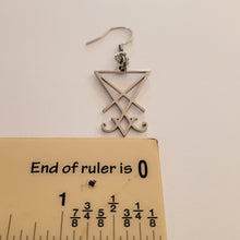 Load image into Gallery viewer, Lucifers Sigil Earrings, Stainless Steel Dangle Drop Earrings