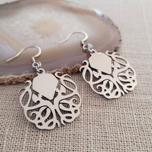 Load image into Gallery viewer, Cthulhu Earrings, Dangle Drop Earrings, HP Lovecraft Jewelry