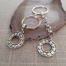 Load image into Gallery viewer, Phases of The Moon Keychain, Purse or Backpack Charm, Zipper Pull, Witch Wiccan Gifts