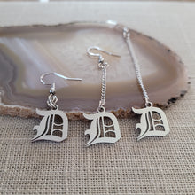 Load image into Gallery viewer, Olde English D Earrings, Detroit Dangle Drop Earrings,