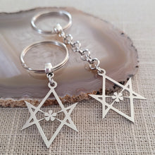 Load image into Gallery viewer, Hexagram Keychain, Reiki Backpack or Purse Charm, Zipper Pull