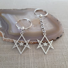 Load image into Gallery viewer, Hexagram Keychain, Reiki Backpack or Purse Charm, Zipper Pull