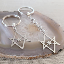 Load image into Gallery viewer, Hexagram Keychain, Reiki Backpack or Purse Charm, Zipper Pull