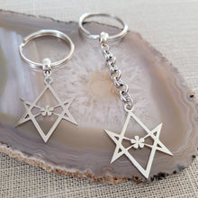Load image into Gallery viewer, Hexagram Keychain, Reiki Backpack or Purse Charm, Zipper Pull