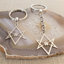 Load image into Gallery viewer, Hexagram Keychain, Reiki Backpack or Purse Charm, Zipper Pull
