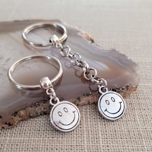 Load image into Gallery viewer, Smiley Face Keychain, 90s Key Ring, Backpack or Purse Charm, Zipper Pull