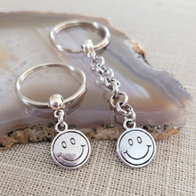 Load image into Gallery viewer, Smiley Face Keychain, 90s Key Ring, Backpack or Purse Charm, Zipper Pull