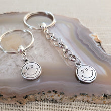 Load image into Gallery viewer, Smiley Face Keychain, 90s Key Ring, Backpack or Purse Charm, Zipper Pull