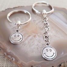 Load image into Gallery viewer, Smiley Face Keychain, 90s Key Ring, Backpack or Purse Charm, Zipper Pull