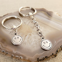 Load image into Gallery viewer, Smiley Face Keychain, 90s Key Ring, Backpack or Purse Charm, Zipper Pull