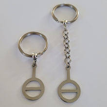 Load image into Gallery viewer, Agender Keychain, Backpack or Purse Charm, Zipper Pull, Stainless Steel Charm, Non Binary Awareness