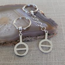 Load image into Gallery viewer, Agender Keychain, Backpack or Purse Charm, Zipper Pull, Stainless Steel Charm, Non Binary Awareness