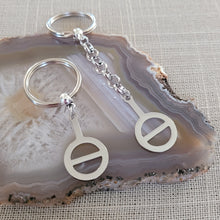 Load image into Gallery viewer, Agender Keychain, Backpack or Purse Charm, Zipper Pull, Stainless Steel Charm, Non Binary Awareness