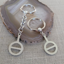 Load image into Gallery viewer, Agender Keychain, Backpack or Purse Charm, Zipper Pull, Stainless Steel Charm, Non Binary Awareness