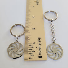 Load image into Gallery viewer, Wheel of Eternity Keychain, Backpack or Purse Charm, Zipper Pull, Stainless Steel Kolovrat Charm