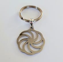 Load image into Gallery viewer, Wheel of Eternity Keychain, Backpack or Purse Charm, Zipper Pull, Stainless Steel Kolovrat Charm
