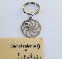 Load image into Gallery viewer, Wheel of Eternity Keychain, Backpack or Purse Charm, Zipper Pull, Stainless Steel Kolovrat Charm