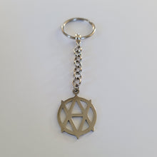 Load image into Gallery viewer, Vegan Anarchism Keychain, Backpack or Purse Charm, Zipper Pull, Stainless Steel Charm, Vegetarian Anarchist Key Ring