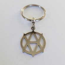 Load image into Gallery viewer, Vegan Anarchism Keychain, Backpack or Purse Charm, Zipper Pull, Stainless Steel Charm, Vegetarian Anarchist Key Ring