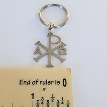 Load image into Gallery viewer, Alpha and Omega Cross Keychain, Backpack or Purse Charm, Zipper Pull