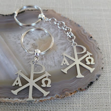 Load image into Gallery viewer, Alpha and Omega Cross Keychain, Backpack or Purse Charm, Zipper Pull