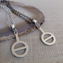 Load image into Gallery viewer, Agender Necklace, Your Choice of Gunmetal or Silver Rolo Chain, Non Binary Jewelry