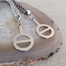 Load image into Gallery viewer, Agender Necklace, Your Choice of Gunmetal or Silver Rolo Chain, Non Binary Jewelry