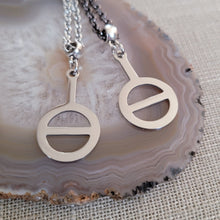 Load image into Gallery viewer, Agender Necklace, Your Choice of Gunmetal or Silver Rolo Chain, Non Binary Jewelry
