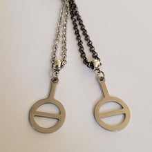 Load image into Gallery viewer, Agender Necklace, Your Choice of Gunmetal or Silver Rolo Chain, Non Binary Jewelry