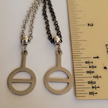 Load image into Gallery viewer, Agender Necklace, Your Choice of Gunmetal or Silver Rolo Chain, Non Binary Jewelry