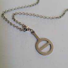 Load image into Gallery viewer, Agender Necklace, Your Choice of Gunmetal or Silver Rolo Chain, Non Binary Jewelry