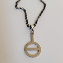 Load image into Gallery viewer, Agender Necklace, Your Choice of Gunmetal or Silver Rolo Chain, Non Binary Jewelry
