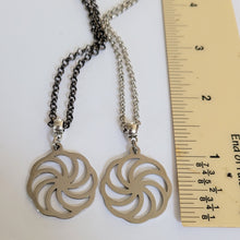 Load image into Gallery viewer, Wheel of Eternity Necklace, Your Choice of Gunmetal or Silver Rolo Chain, Mens Jewelry