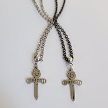 Load image into Gallery viewer, Gonzo Necklace, Your Choice of Gunmetal or Silver Rolo Chain, Hunter S Thompson Jewelry