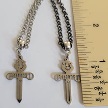 Load image into Gallery viewer, Gonzo Necklace, Your Choice of Gunmetal or Silver Rolo Chain, Hunter S Thompson Jewelry