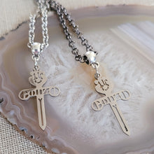 Load image into Gallery viewer, Gonzo Necklace, Your Choice of Gunmetal or Silver Rolo Chain, Hunter S Thompson Jewelry