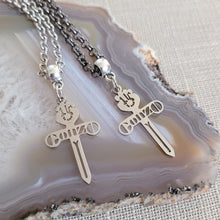 Load image into Gallery viewer, Gonzo Necklace, Your Choice of Gunmetal or Silver Rolo Chain, Hunter S Thompson Jewelry