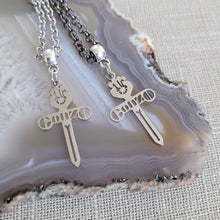 Load image into Gallery viewer, Gonzo Necklace, Your Choice of Gunmetal or Silver Rolo Chain, Hunter S Thompson Jewelry