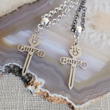 Load image into Gallery viewer, Gonzo Necklace, Your Choice of Gunmetal or Silver Rolo Chain, Hunter S Thompson Jewelry