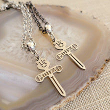 Load image into Gallery viewer, Gonzo Necklace, Your Choice of Gunmetal or Silver Rolo Chain, Hunter S Thompson Jewelry