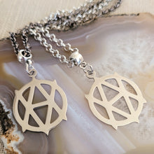 Load image into Gallery viewer, Vegan Anarchism Necklace, Your Choice of Gunmetal or Silver Rolo Chain, Mens Jewelry