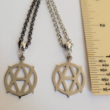 Load image into Gallery viewer, Vegan Anarchism Necklace, Your Choice of Gunmetal or Silver Rolo Chain, Mens Jewelry