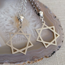 Load image into Gallery viewer, Heptagram Necklace, Your Choice of Gunmetal or Silver Rolo Chain, Mens Jewelry