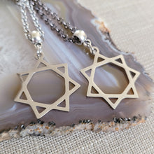 Load image into Gallery viewer, Heptagram Necklace, Your Choice of Gunmetal or Silver Rolo Chain, Mens Jewelry