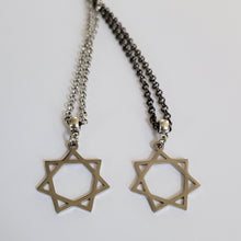 Load image into Gallery viewer, Heptagram Necklace, Your Choice of Gunmetal or Silver Rolo Chain, Mens Jewelry