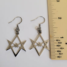 Load image into Gallery viewer, Hexagram Earrings, Dangle Drop Earrings, Machine Cut Stainless Steel