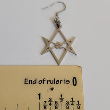 Load image into Gallery viewer, Hexagram Earrings, Dangle Drop Earrings, Machine Cut Stainless Steel
