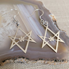 Load image into Gallery viewer, Hexagram Earrings, Dangle Drop Earrings, Machine Cut Stainless Steel